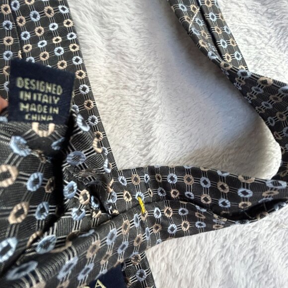 Versa Milan New York Men’s Hand Made Silk Tie Geometric Classic Neckwear Italy - Picture 3 of 5